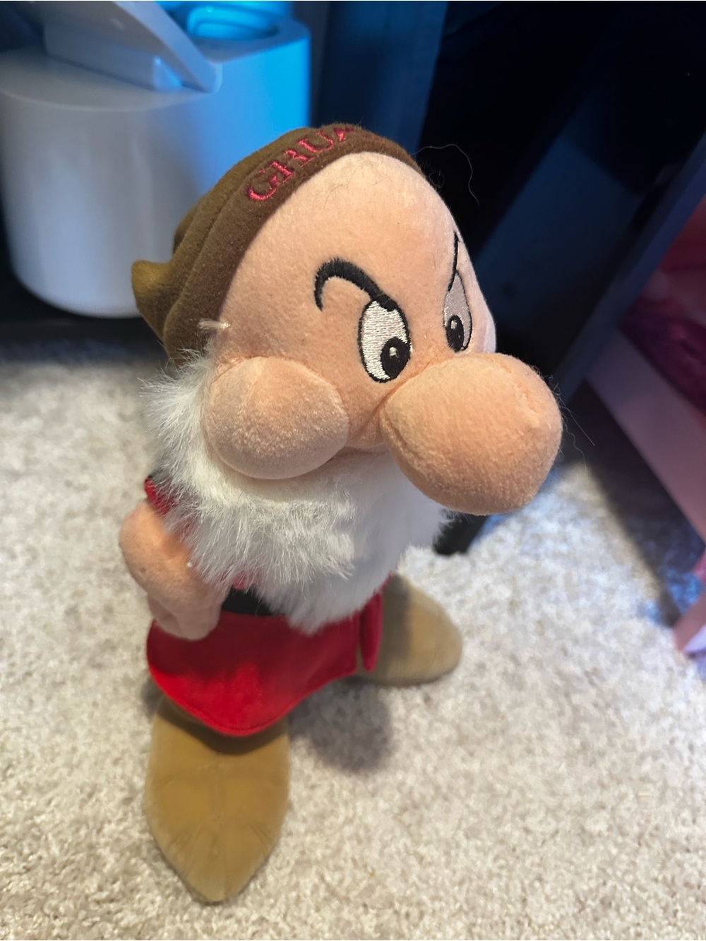 Disney Grumpy Plush - Red Outfit, Brown Hat